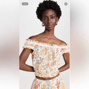 NWT - Poupette St Barth Alba Top in Orange Aquarelle